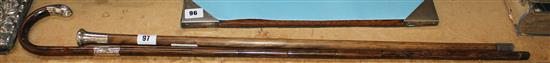 2 silver mounted walking canes